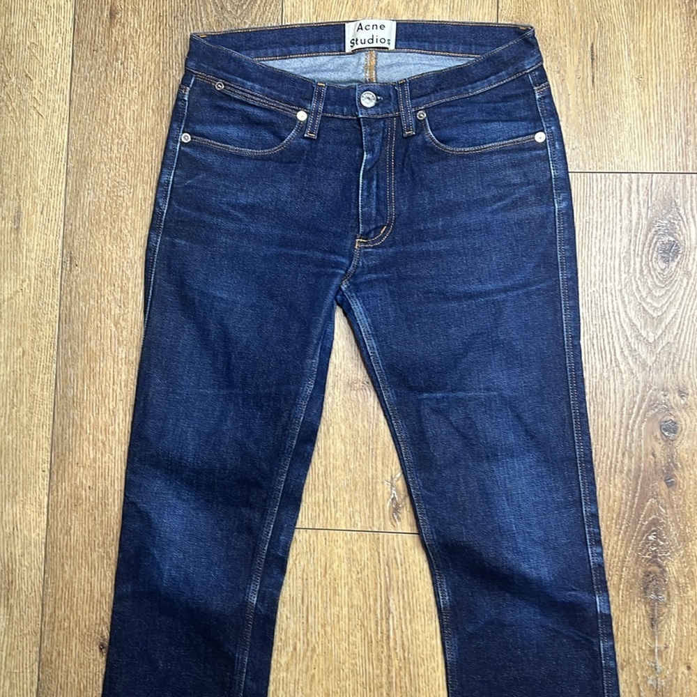 Acne Studios Max Raw Slim Straight Jeans Size 29 - Picture 4 of 9